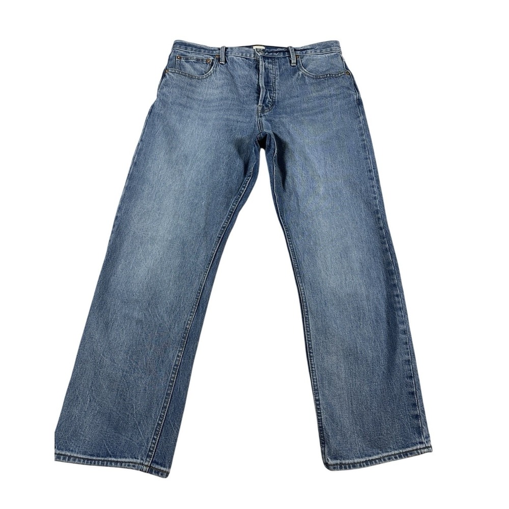 Gap Mens Cone Denim Straight Leg Jeans‎ Medium Wash Blue 31 Regular Button Fly